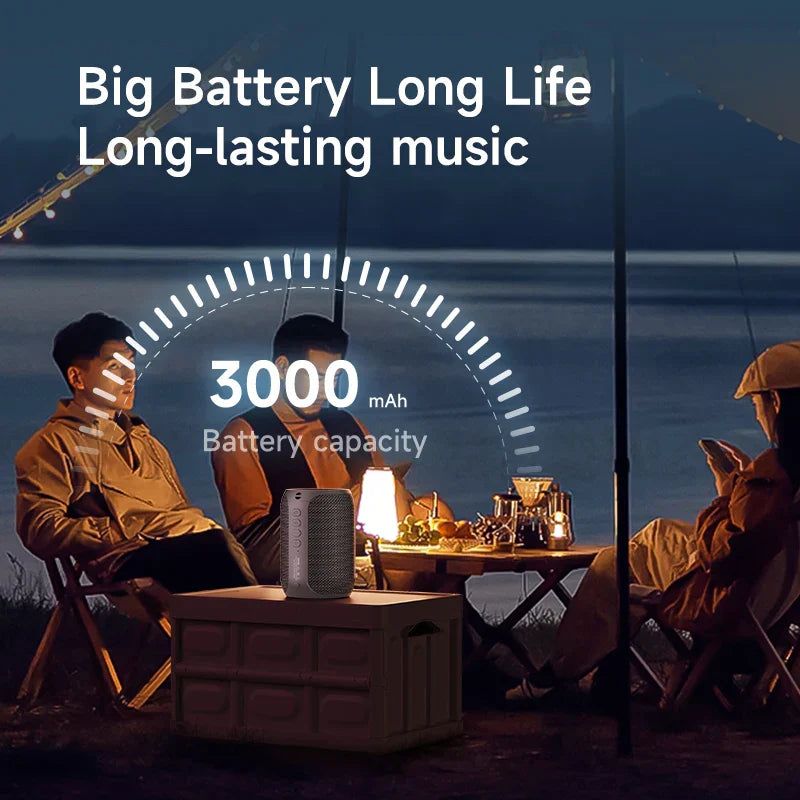 Black waterproof Bluetooth speaker with LED lighting and rugged exterior for outdoor audio playback — view 5