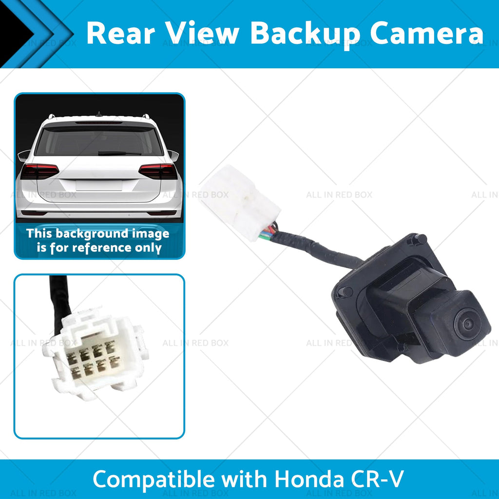 Black plastic wired rear view backup camera replacement for Honda CR-V with 8 pin connector — view 2