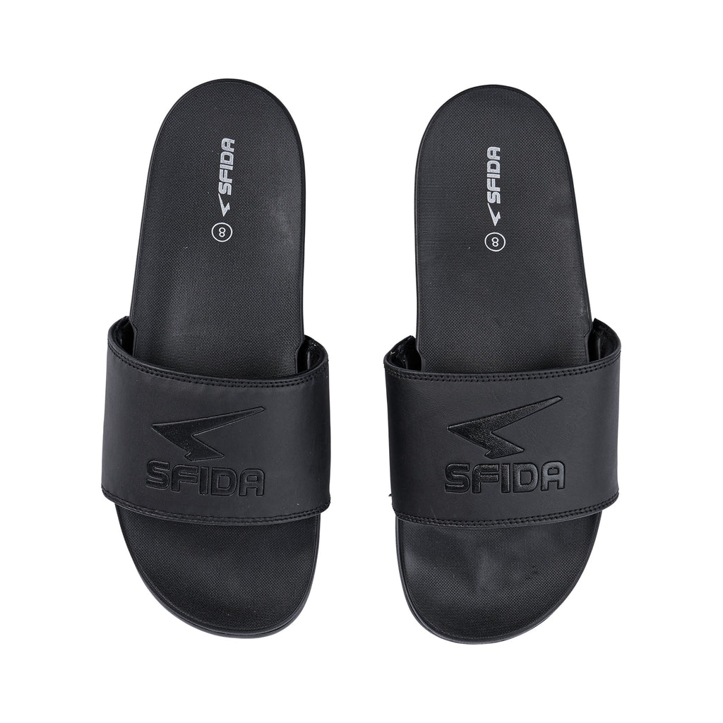 Black Laze men's slides with foam padded sole for casual comfort and everyday active lifestyles — view 5
