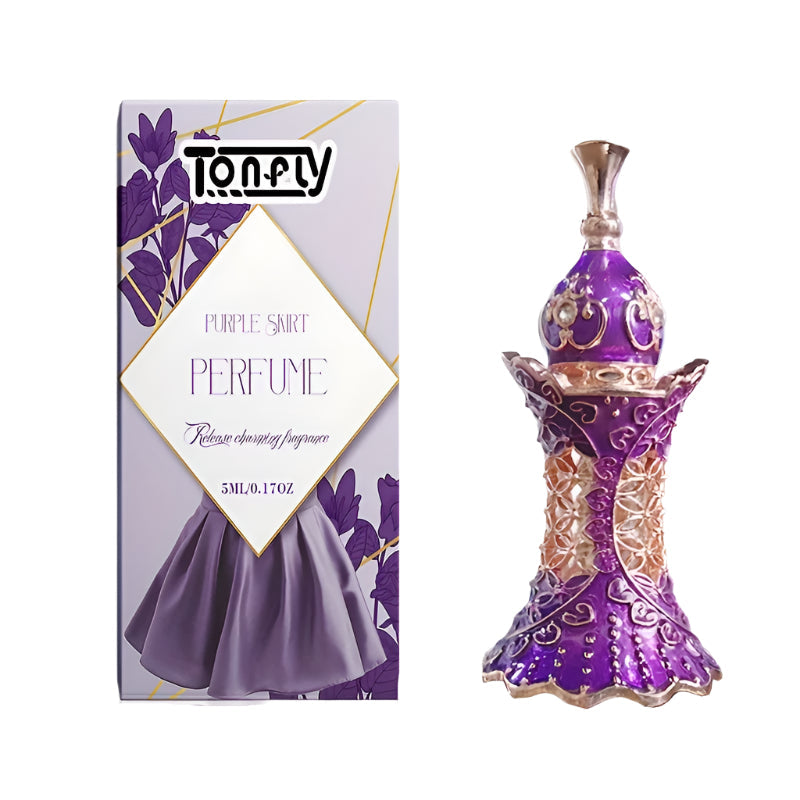 Purple Skirt Floral Perfume travel size bottle of liquid lavender fragrance for sensitive skin