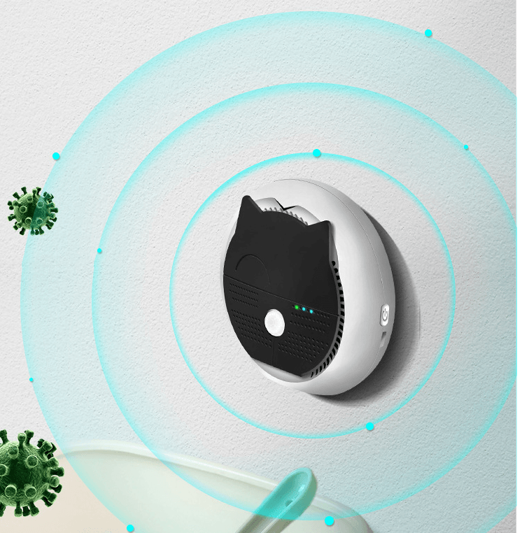 Pet FreshAir smart cat odor eliminator, compact white resin air purifier with ventilation slots. — view 2