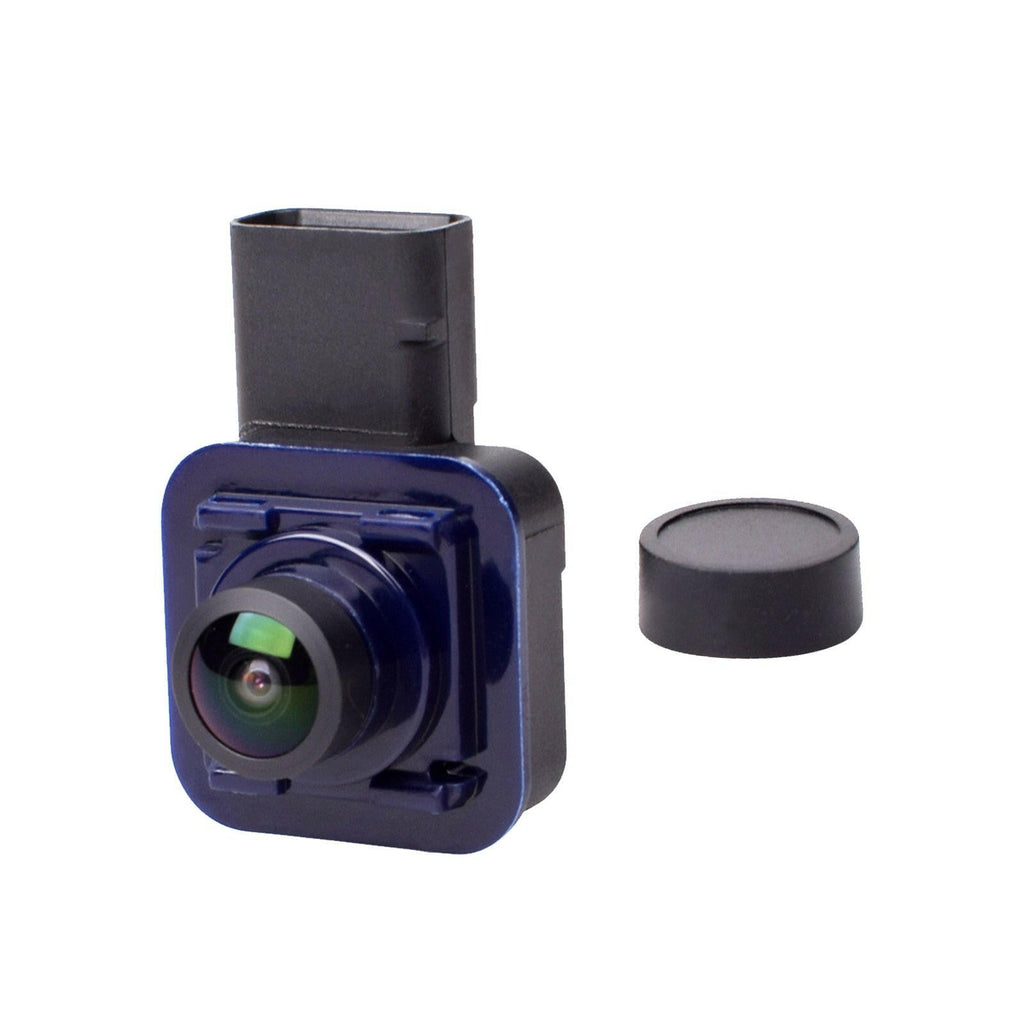 Rear view backup camera for Ford Super Duty trucks with a black 6-pin connector housing
