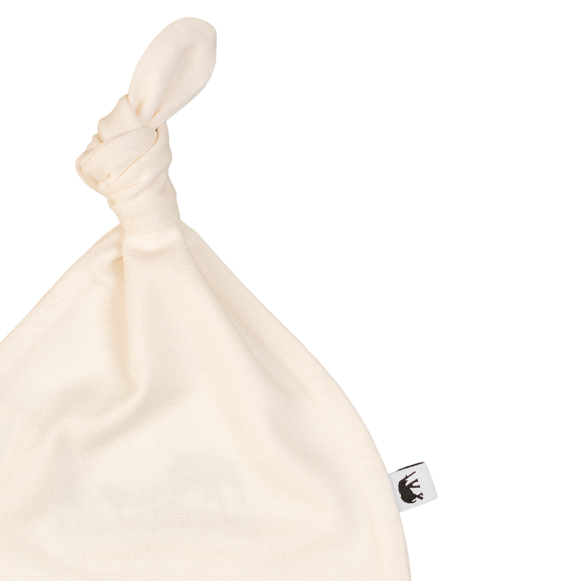 Cream bamboo baby beanie, soft and breathable hypoallergenic headwear for infants and toddlers. — view 3
