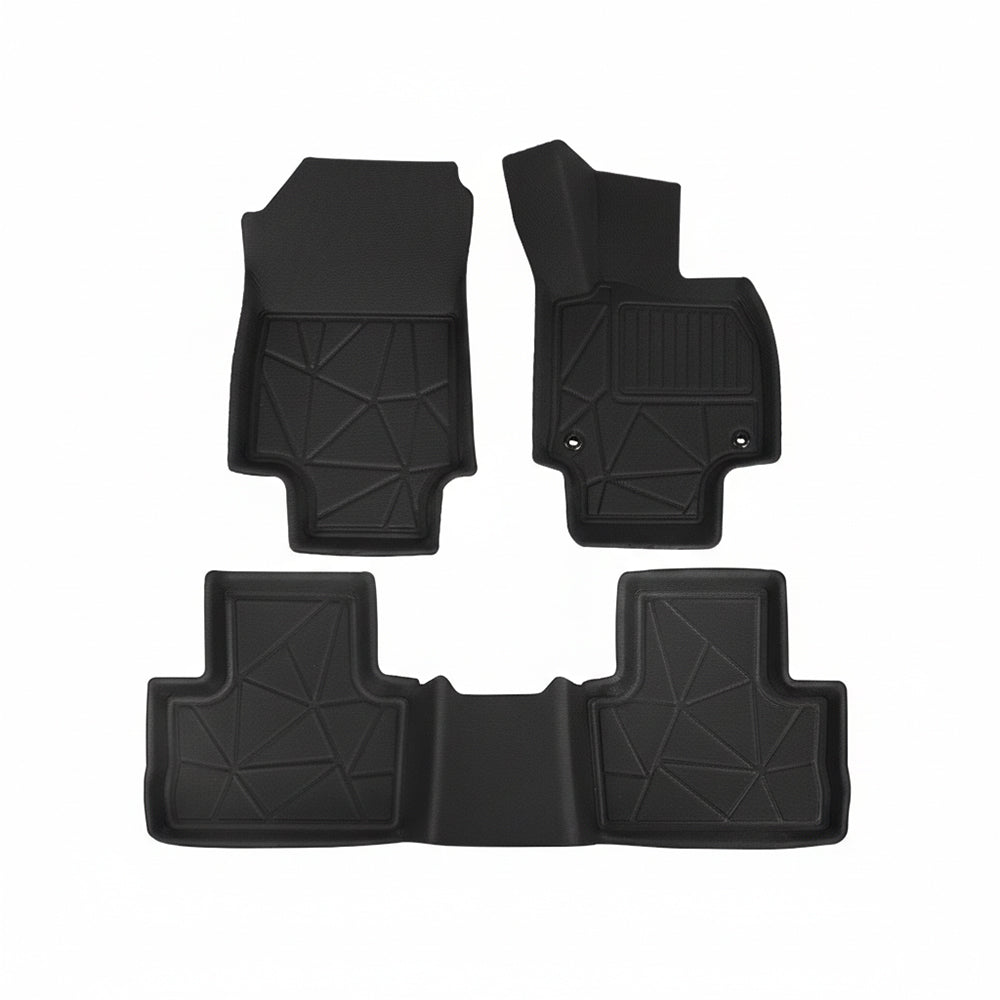 Custom fit RAV4 floor mats in black thermoplastic rubber for front and rear vehicle interior protection — view 2