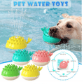 Electric water spray dog toy made of bright TPR plastic for outdoor summer pet play