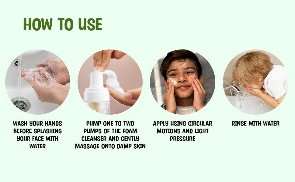 Kids whipped foaming facial cleanser bottle, gentle fragrance-free tear-free formula by Polished Punk — view 3