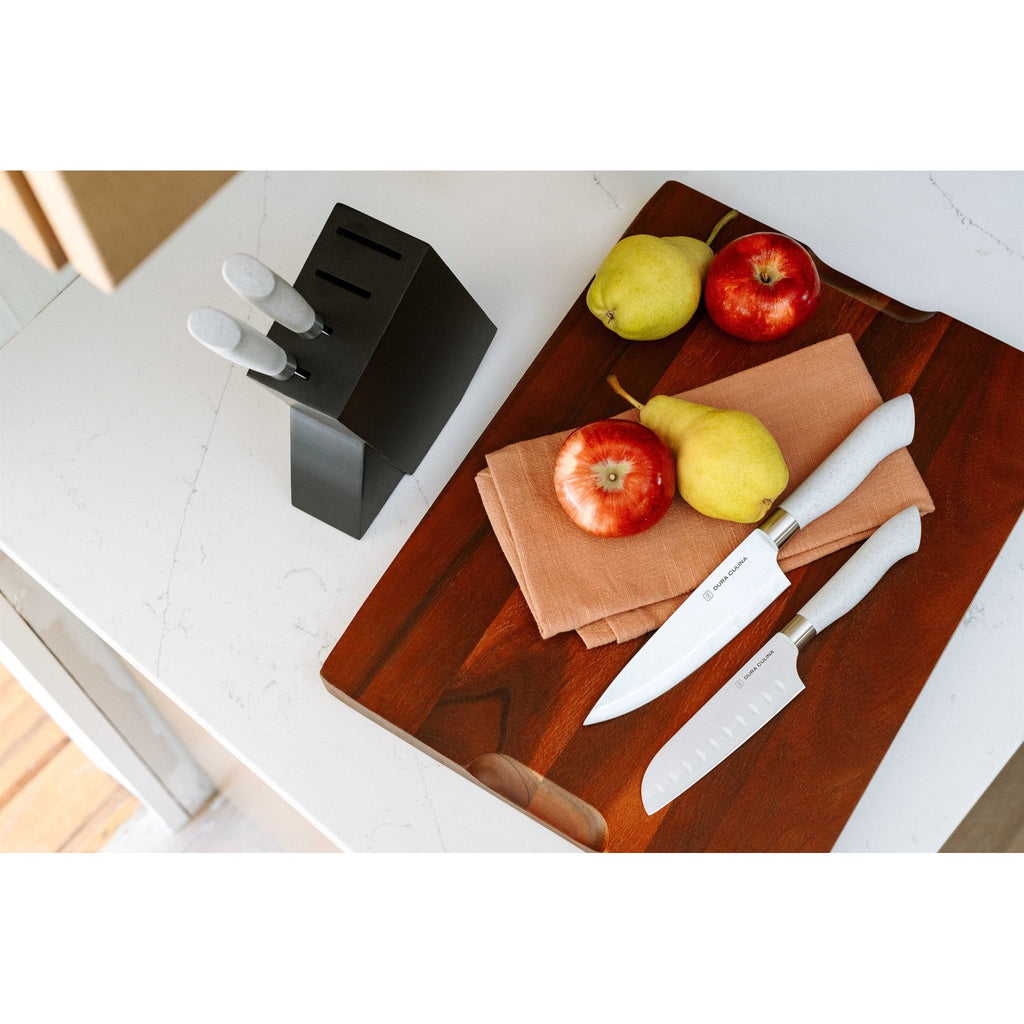 Eco-Cut 5-piece knife block set in grey with high-carbon German steel blades and ergonomic handles — view 5
