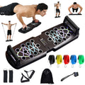 Foldable 11-in-1 push up board with resistance bands and ergonomic handles for home workouts