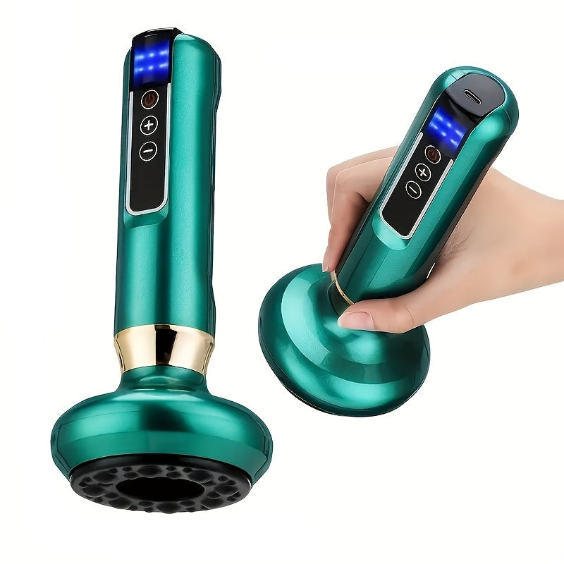 USB rechargeable electric Gua Sha massage tool in a compact portable design for soothing muscle relief