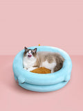 Winter cozy cat and dog bed in neutral cloth with high elastic memory foam sponge.