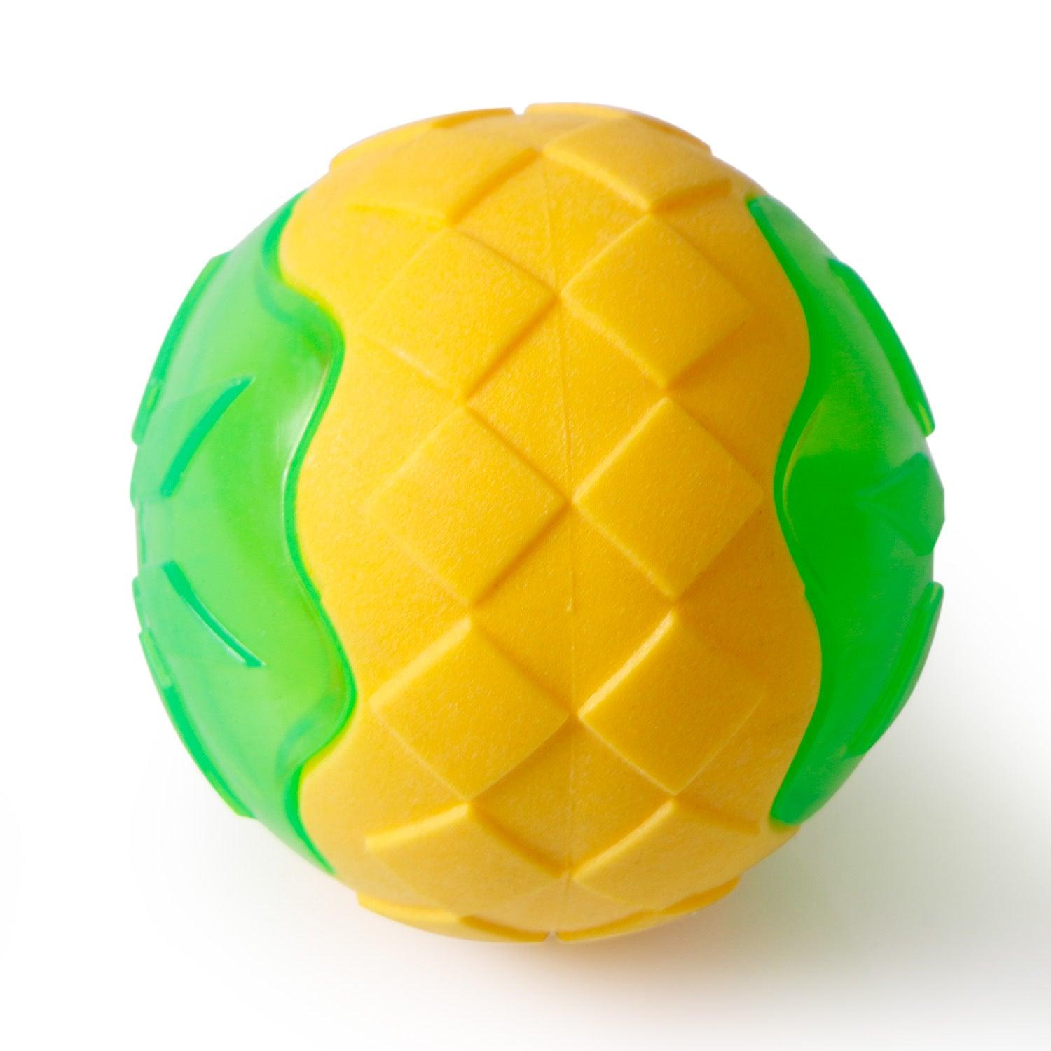 Glowing audible dog toy ball in bright plastic with studded teeth-grinding texture for fetch play. — view 4
