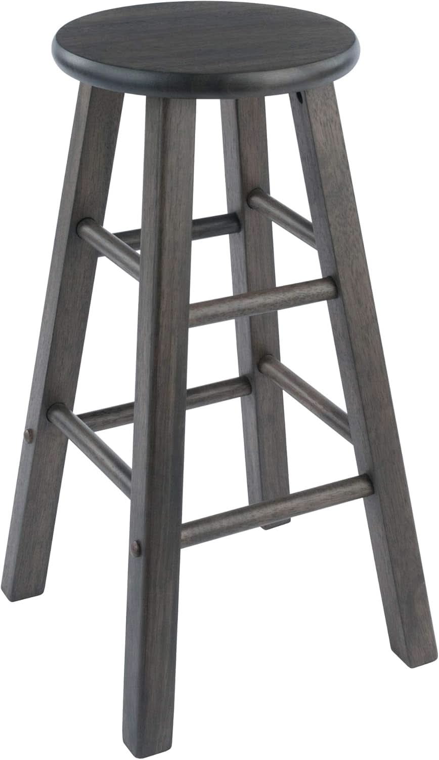 Element two piece solid wood 24 inch round counter stool set in oyster gray finish — view 5