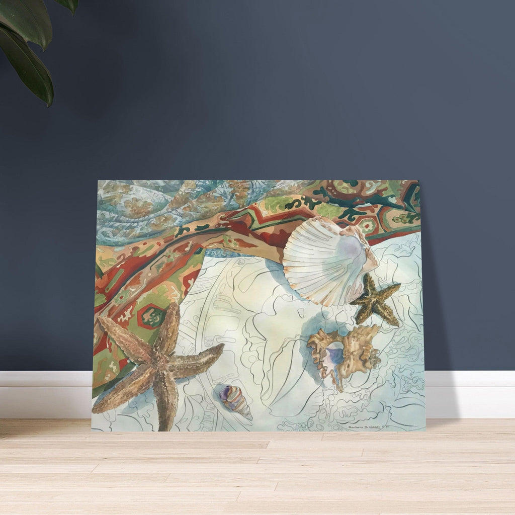 'Shells' Coastal Watercolor I 12x16 Museum-Quality Matte Paper Poster | Original Artwork by American Artist Barbara Cleary-2