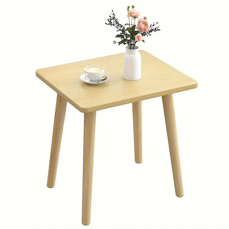 Rustic wood side table in natural finish, compact design for living rooms or bedrooms