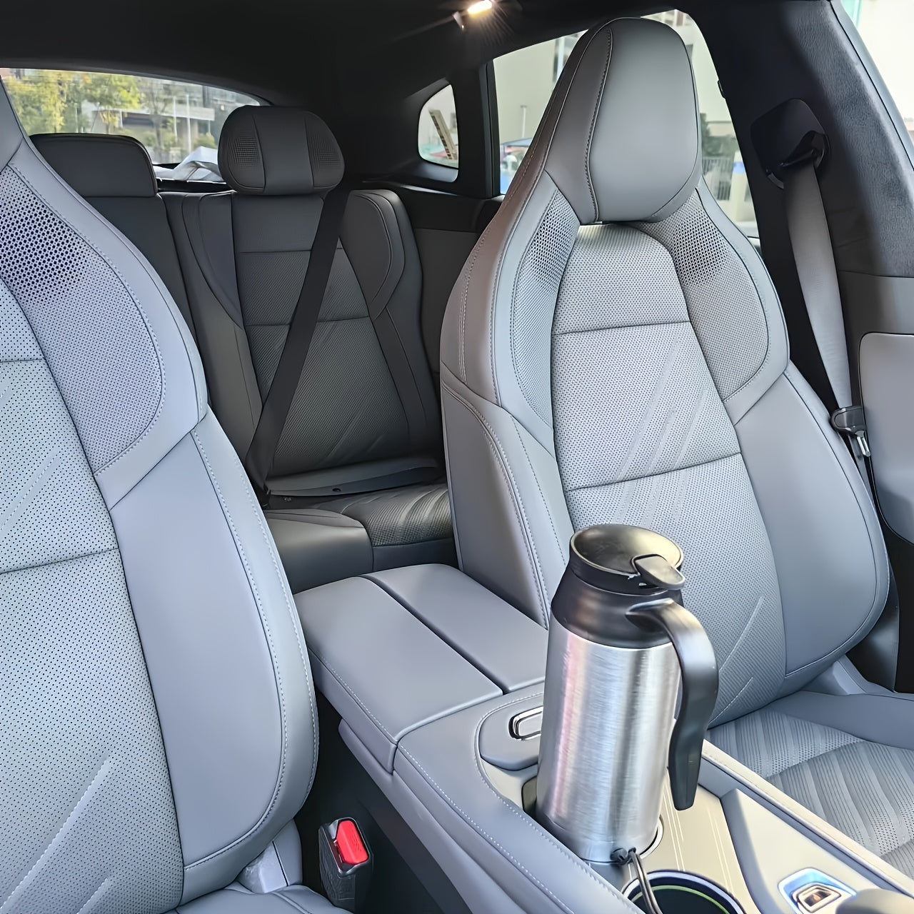 Stainless steel portable car electric kettle for travel with anti-scald exterior and car plug — view 3