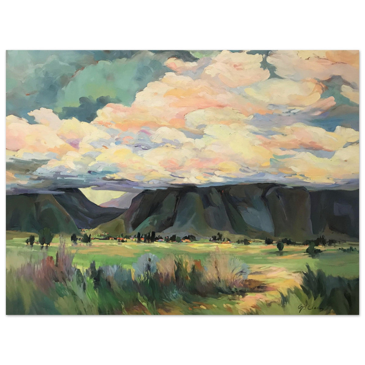 'Sky Valley Road' Landscape I 18x24 Museum-Quality Matte Paper Poster | Original Artwork by American Artist Barbara Cleary-2