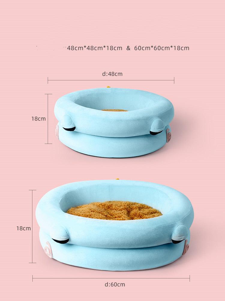 Winter cozy cat and dog bed in neutral cloth with high elastic memory foam sponge. — view 4