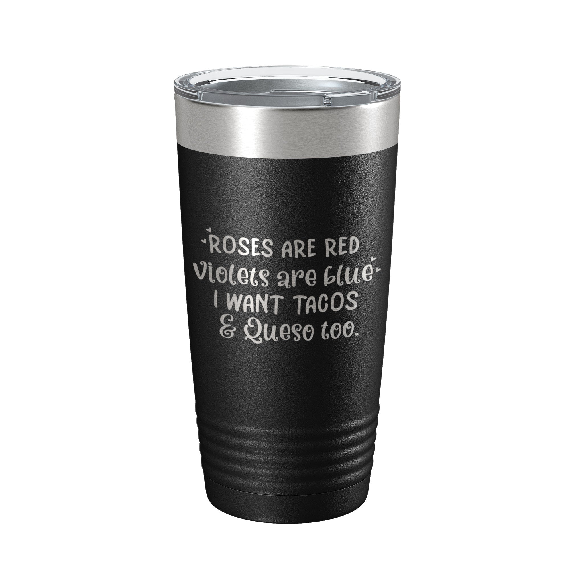 Funny Valentine's Day laser engraved 20 oz stainless steel travel tumbler with clear lid