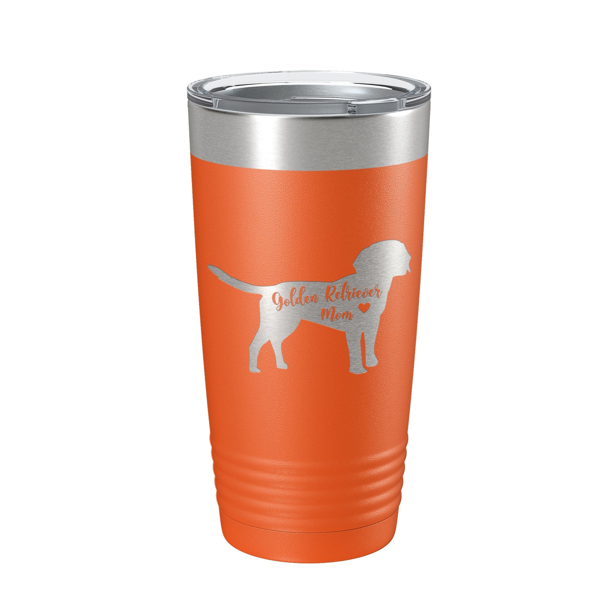 Golden Retriever Mom 20 oz insulated stainless steel travel tumbler with clear lid — view 5