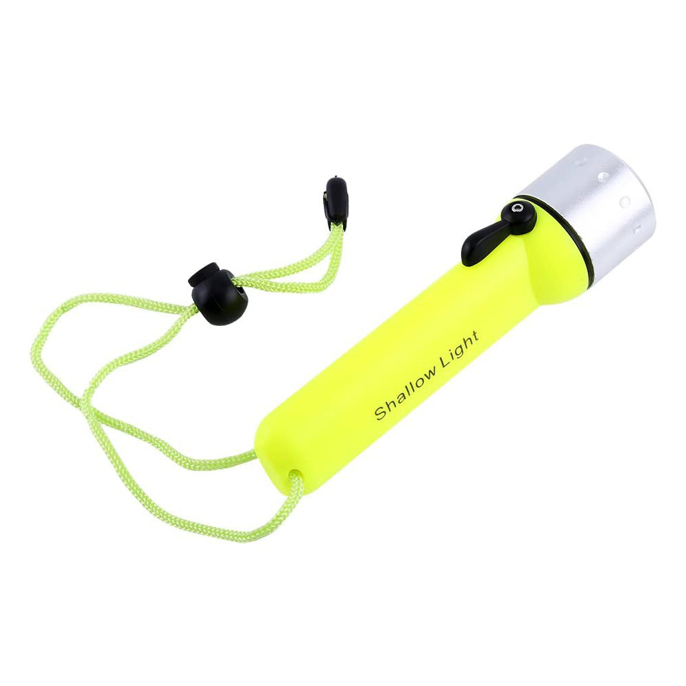 Waterproof scuba diving flashlight torch in durable aluminum alloy and impact resistant plastic