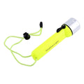 Waterproof scuba diving flashlight torch in durable aluminum alloy and impact resistant plastic