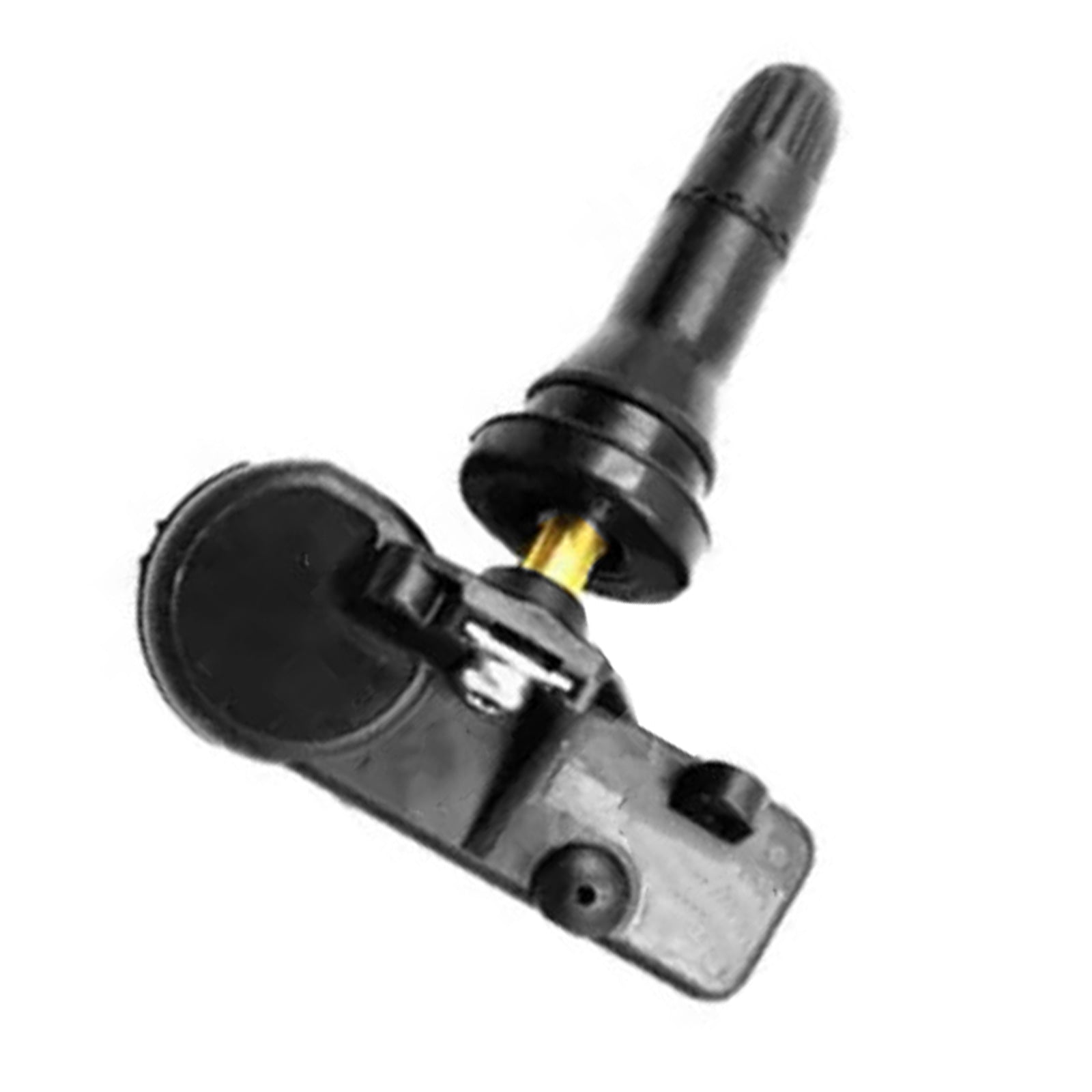 Black TPMS tire pressure sensor valve set of four with durable plastic and metal components — view 3