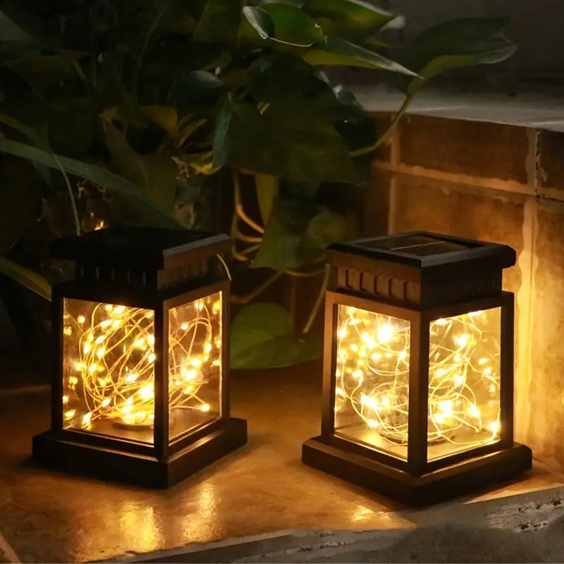 Waterproof solar Christmas lights for outdoor gardens, wireless hanging holiday decoration in durable ABS plastic — view 3
