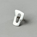 Oversized Abstract Statement Silver Ring-0