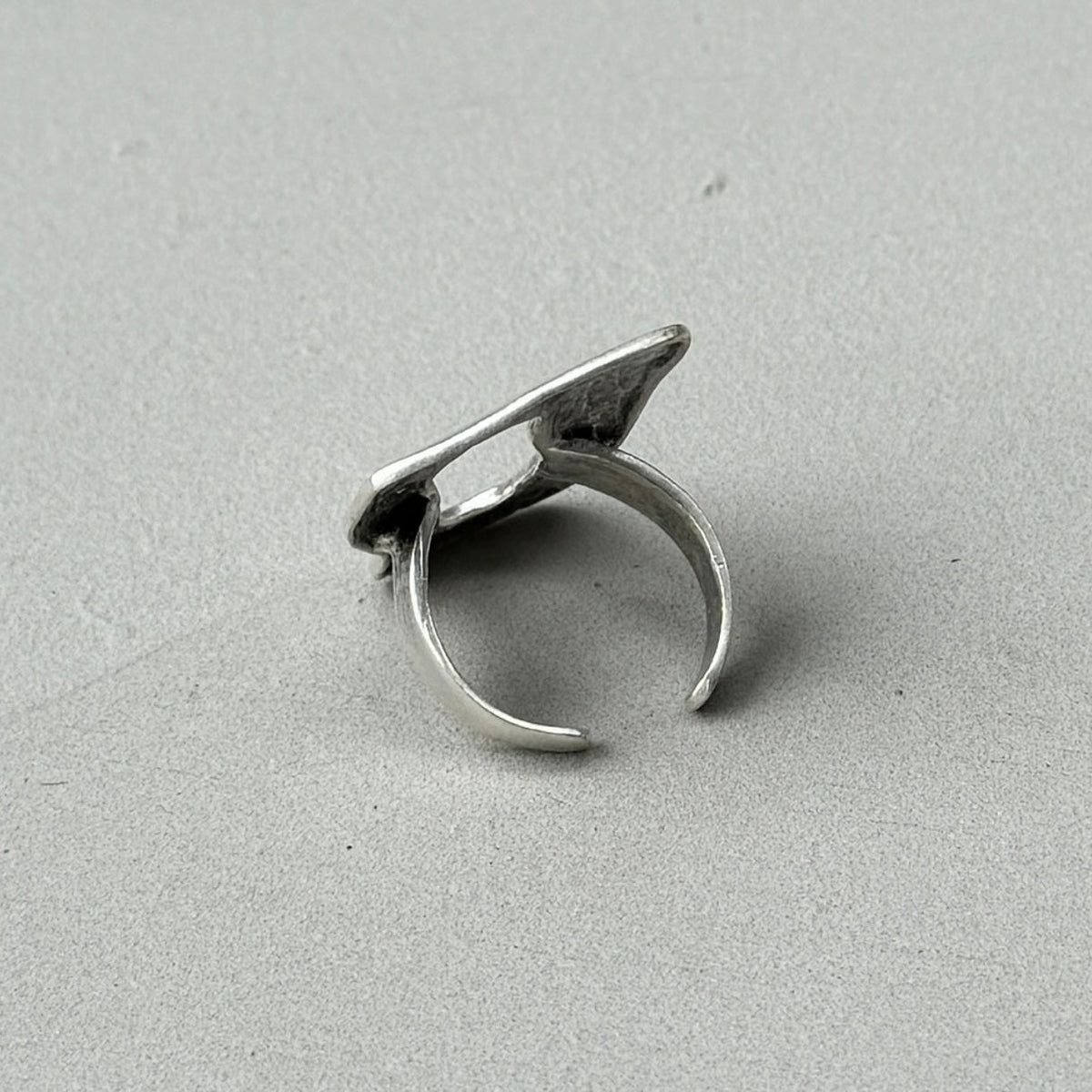 Oversized Abstract Statement Silver Ring-1