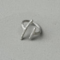 2 Lines Minimalist Silver Ring-0