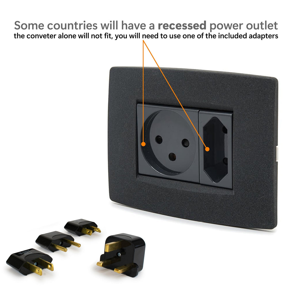 Step-Down Travel Voltage Converter and Adapter Kit with Pouch-4
