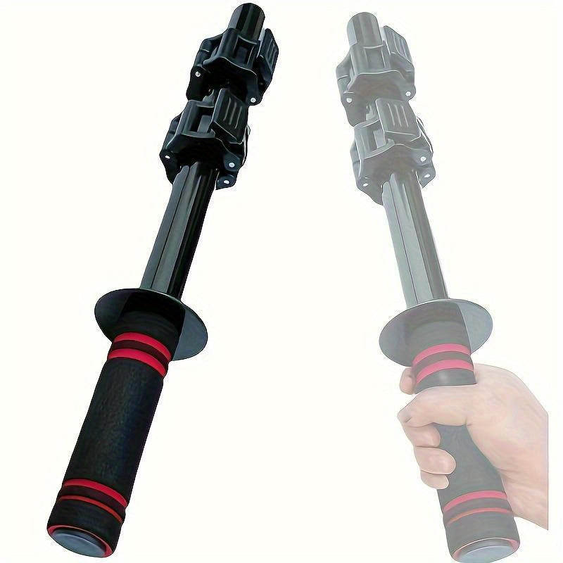 Black adjustable dumbbell handles made of solid iron for arm and forearm strength training at home. — view 5