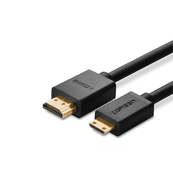 Black 3-meter Mini HDMI to HDMI cable with gold-plated connectors for digital cameras — view 2
