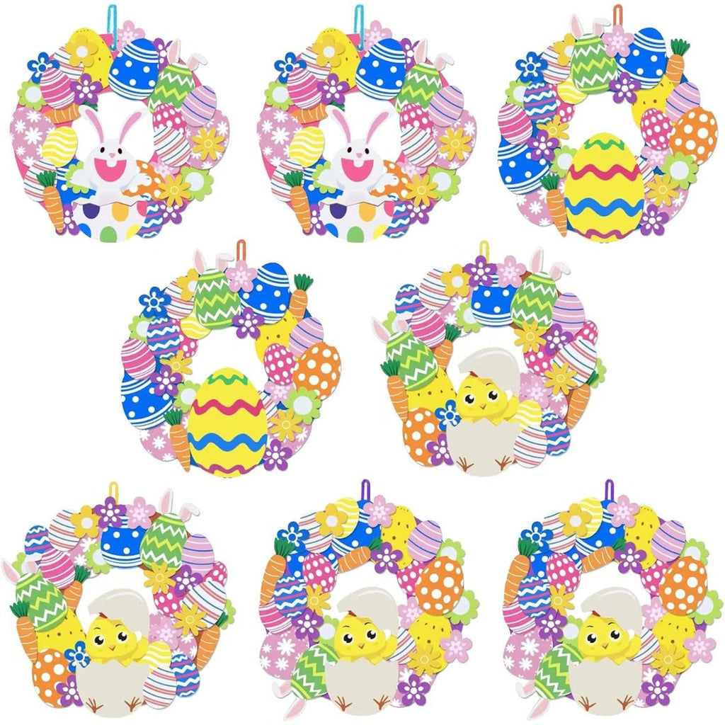 Easter DIY craft kit with eight piece paper and foam bunny, chick, and egg stickers — view 3