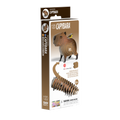 Eco-friendly 3D cardboard puzzle of a capybara with a tiny bird resting on its back