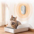 White compact USB pet fresh air odor eliminator and deodorizer for cat litter boxes