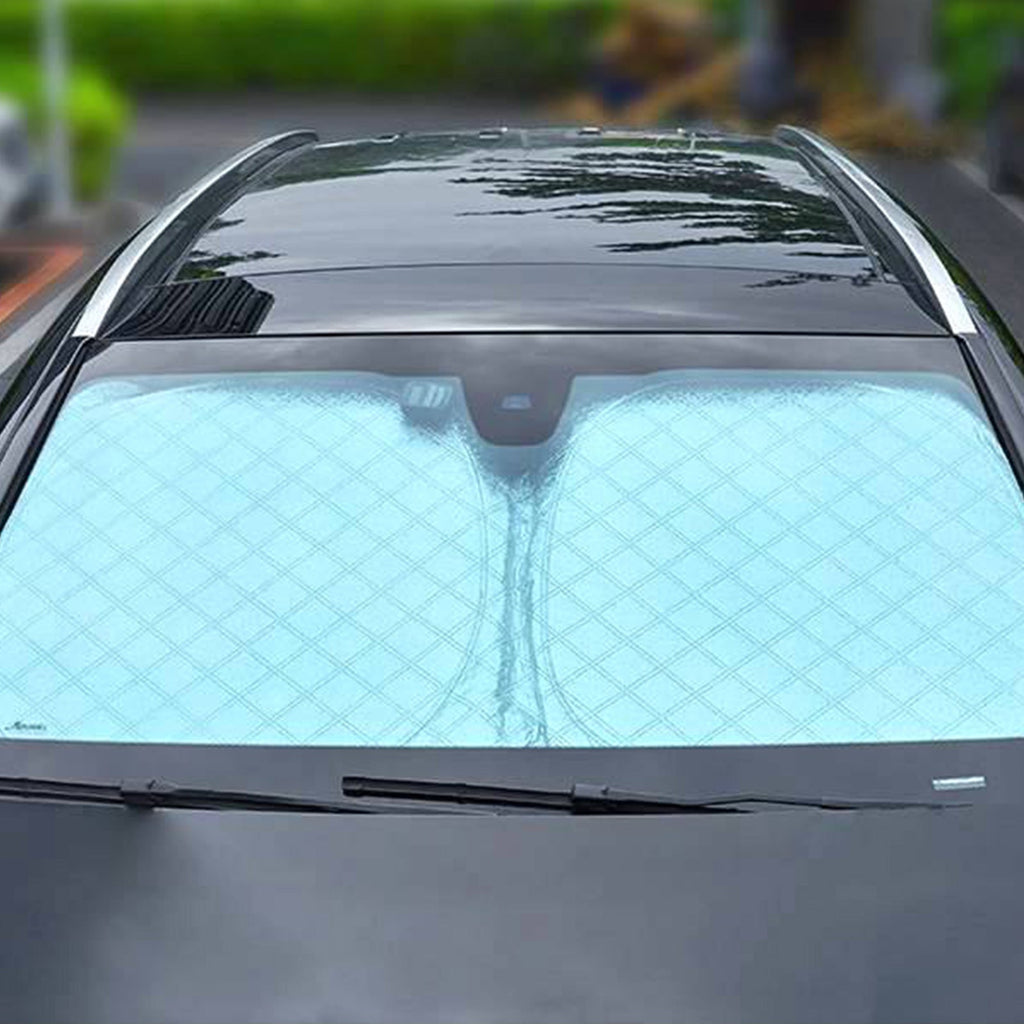 6-layer reflective windshield sunshade for cars protecting interior from UV rays and sun damage — view 4