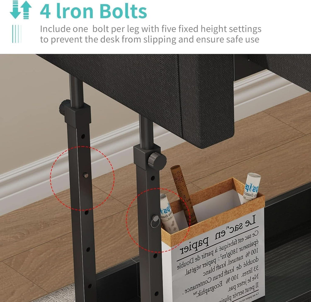 Adjustable height rolling standing desk with integrated drawers and heavy duty casters in a modern finish — view 5