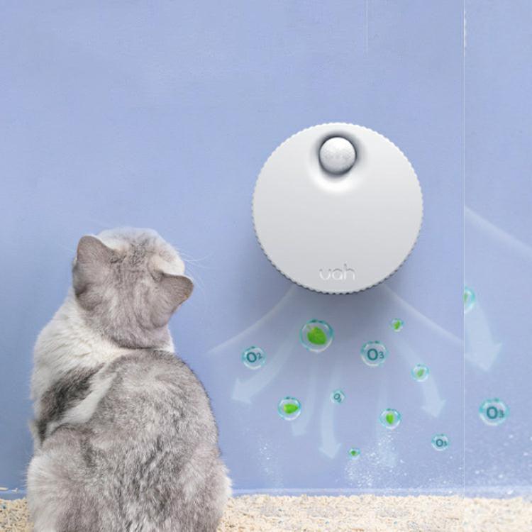 Advanced pet odor eliminator, compact white plastic USB rechargeable deodorizer for cat litter boxes. — view 3