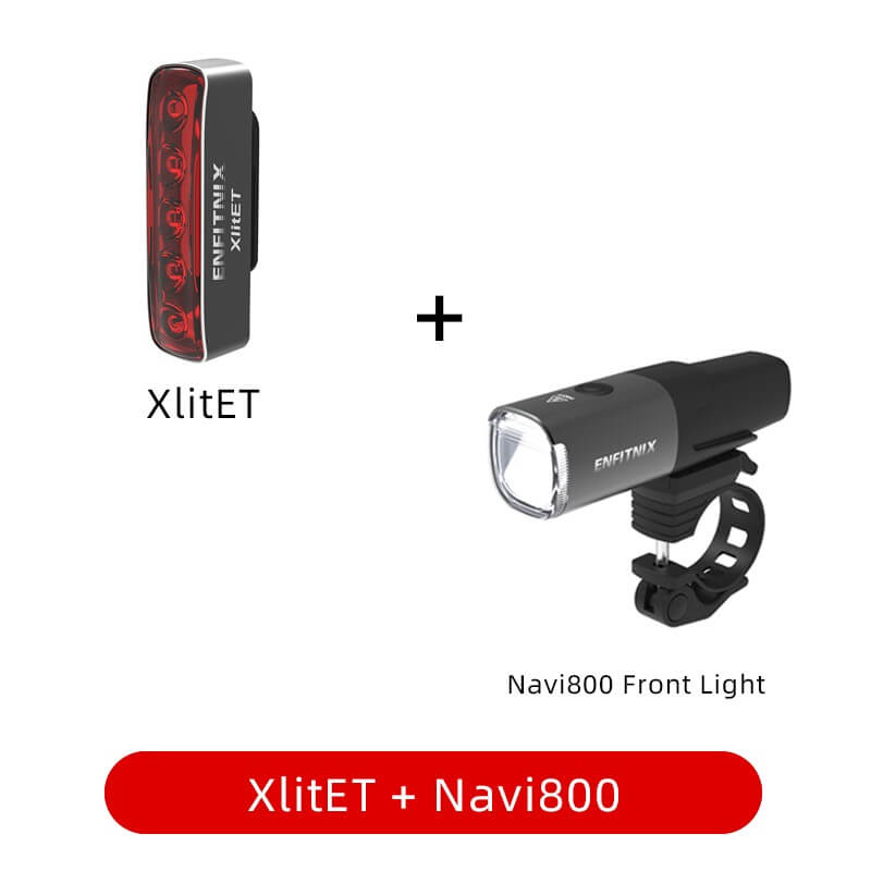 Enfitnix XlitET black aluminum smart bicycle tail light with bright red LED and sleek design — view 5