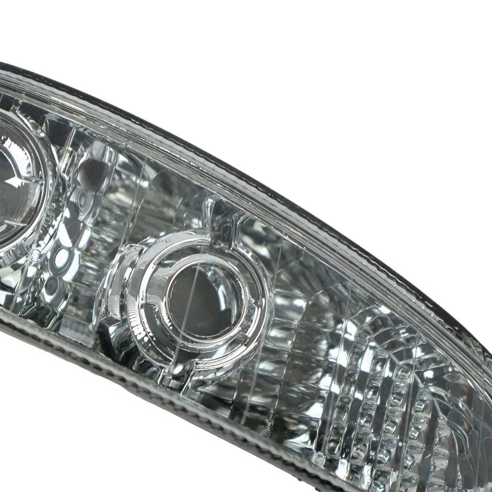 Pair of daytime running light covers with clear lens and black housing for Porsche Cayenne — view 5