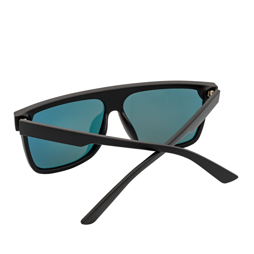 AEON - Flat Top Shield Polarized Sunglasses Mono  Black Orange Mirror-4