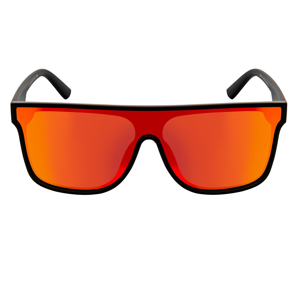 AEON - Flat Top Shield Polarized Sunglasses Mono  Black Orange Mirror-2