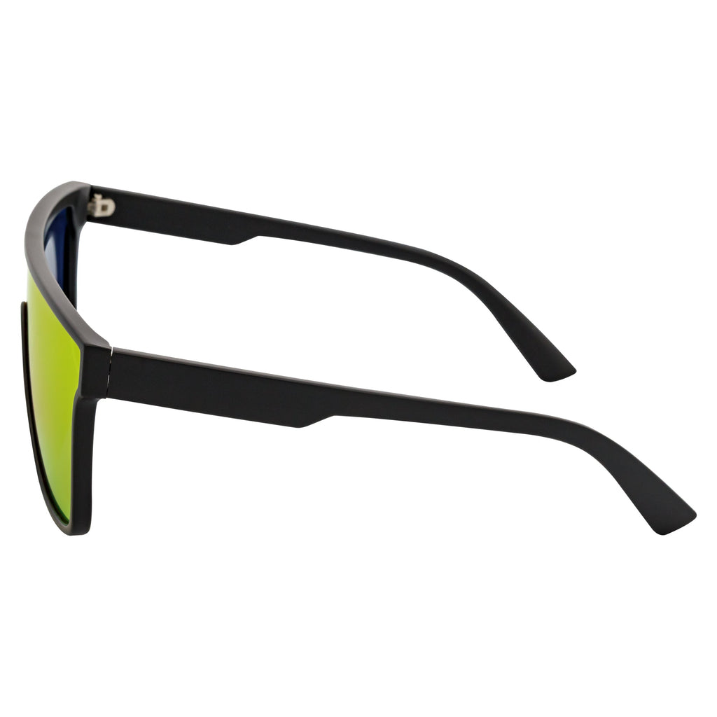 AEON - Flat Top Shield Polarized Sunglasses Mono  Black Orange Mirror-3