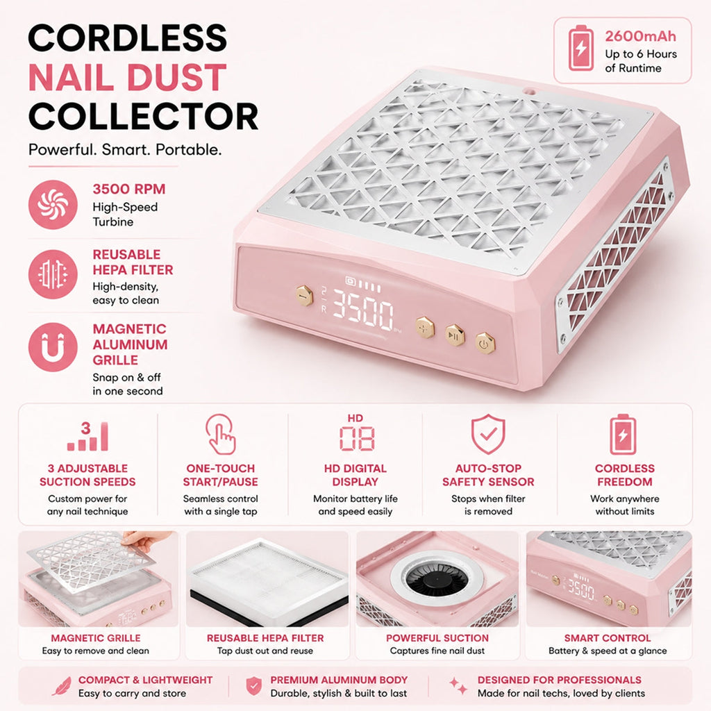 AeroMini - Cordless Nail Dust Collector, Pink-1