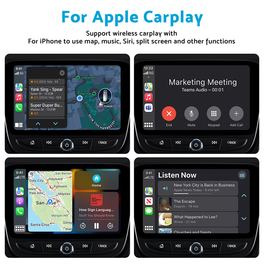 White plastic wireless CarPlay adapter dongle with Type-C adapter for car navigation systems — view 5