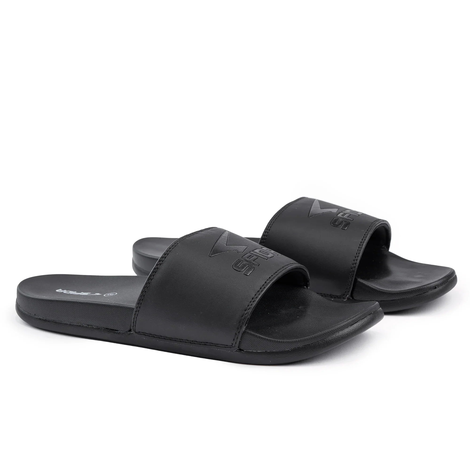 Black Laze men's slides with foam padded sole for casual comfort and everyday active lifestyles — view 2
