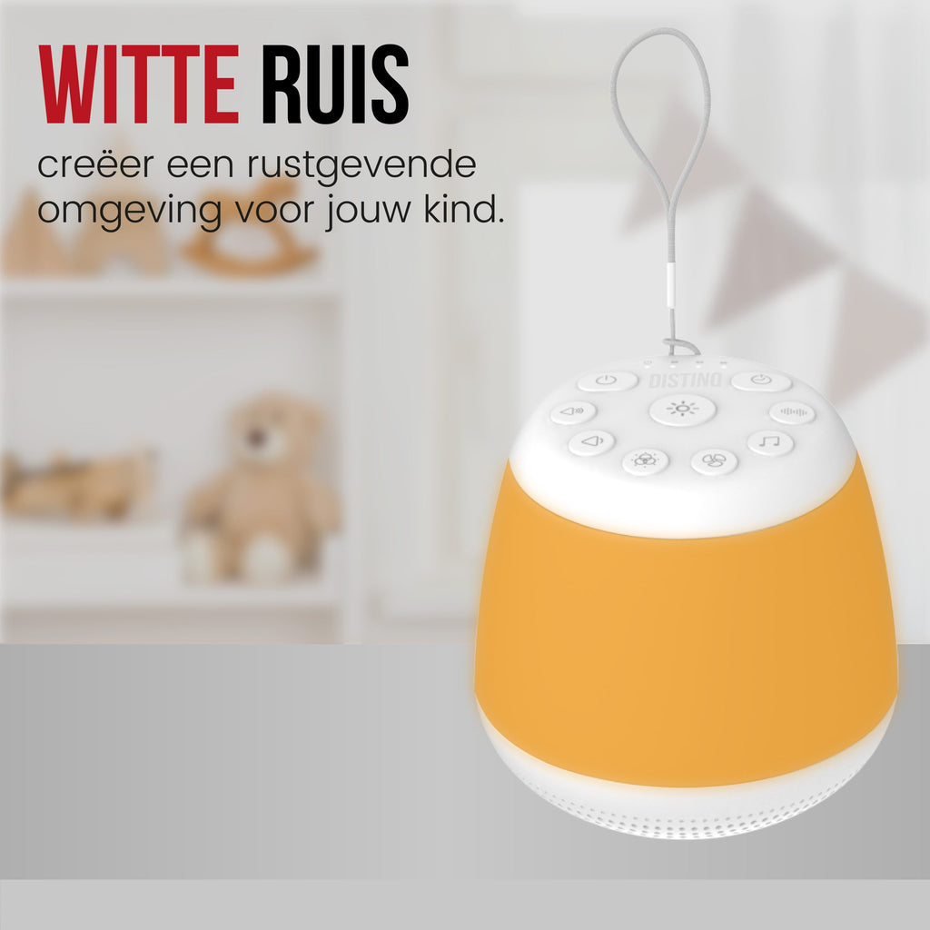 DistinQ compact white noise machine with glowing LED night light for improved sleep and relaxation — view 8