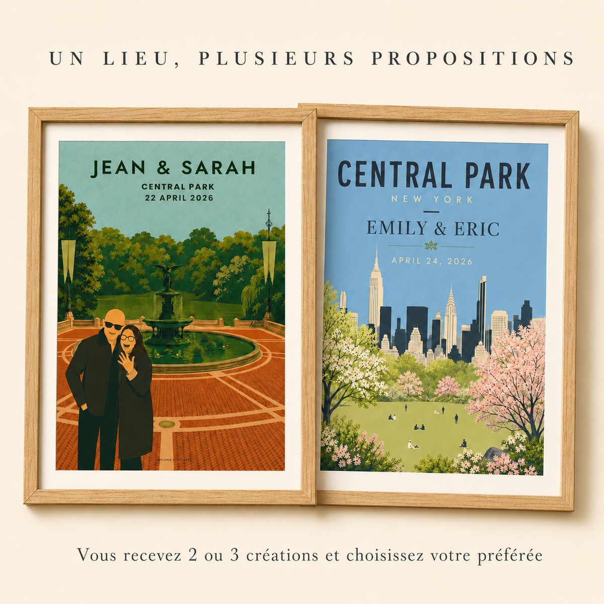Affiche personnalisée illustrée : voyage, famille et sport-1