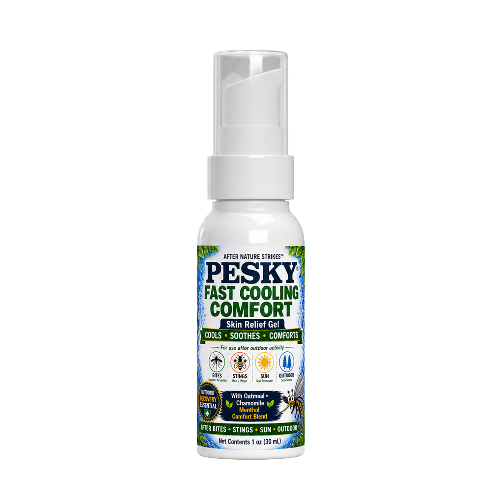 PESKY roll-on post-bite calming gel for fast cooling skin relief from bug bites and stings